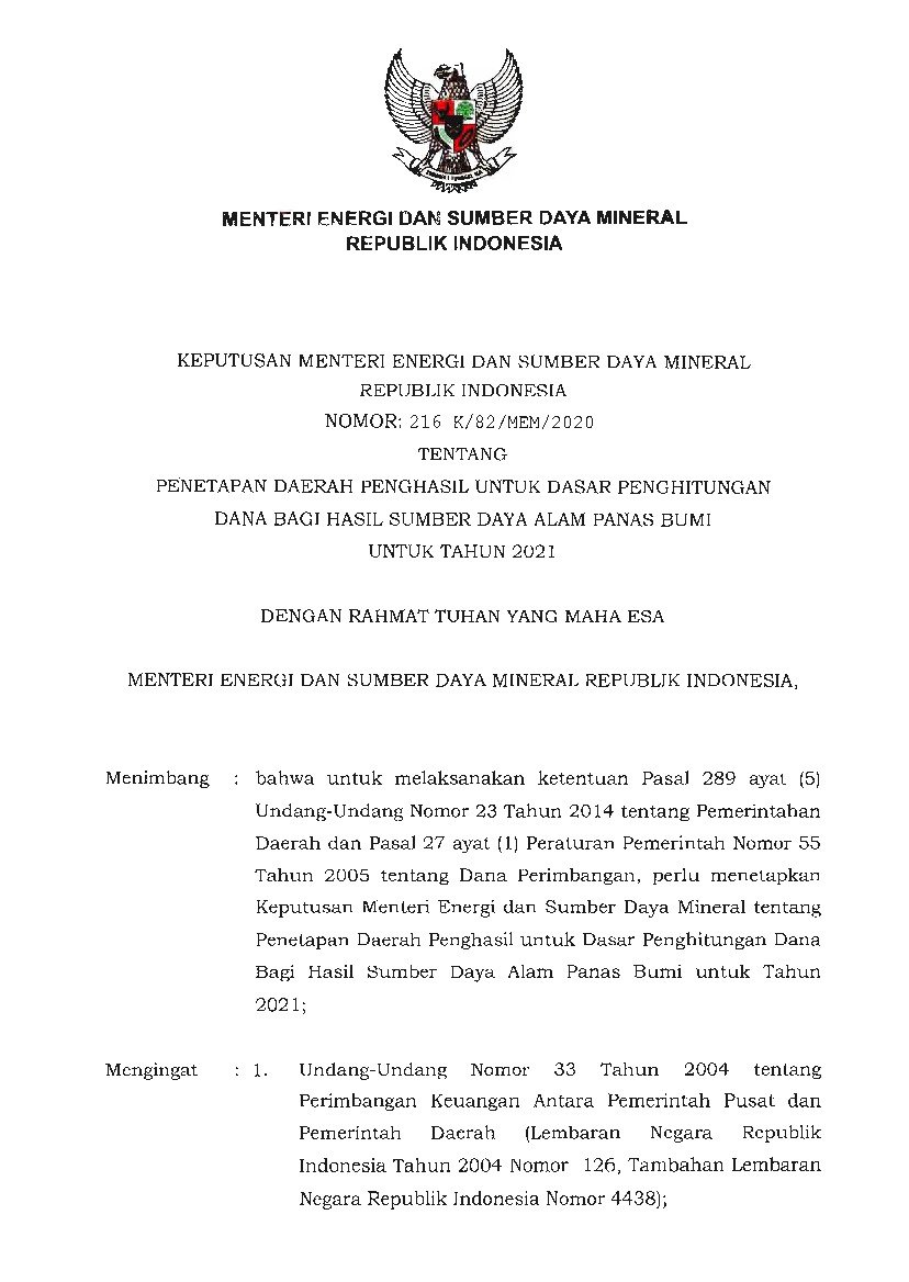 Keputusan Menteri Energi Dan Sumber Daya Mineral No K Mem