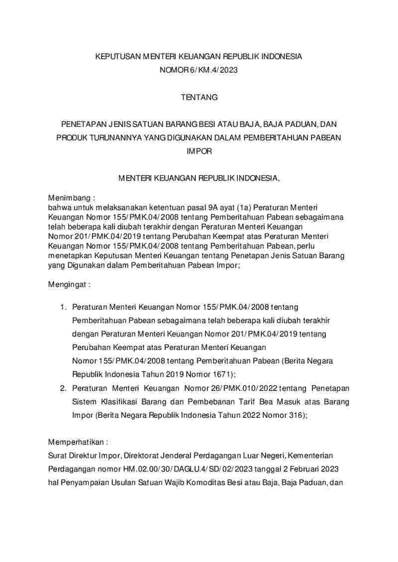 Keputusan Menteri Keuangan No Km Tahun Tentang Penetapan