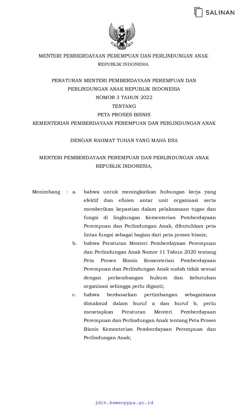 Peraturan Menteri Negara Pemberdayaan Perempuan Dan Perlindungan Anak ...