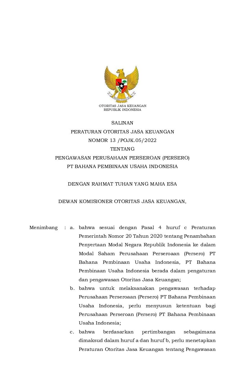 Peraturan Otoritas Jasa Keuangan No 13/POJK.05/2022 Tahun 2022 Tentang ...